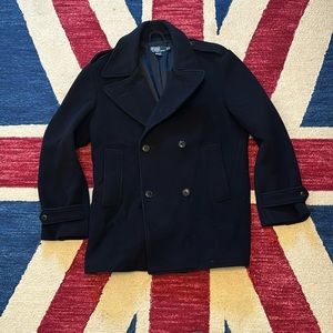 Ralph Lauren Navy Pea Coat 100% Wool